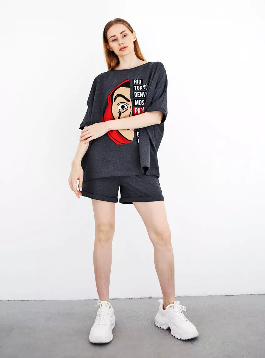 Tamsiai pilkas moteriškas komplektas Vendetta